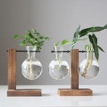 Terrário hidropônico planta vaso de madeira flor prateleira de decoração de mesa para casa flores artificiais garrafa de decoração de casa 2024 - compre barato