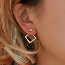 Simple Geometric Hollow Square Stud Earrings for Women Korean Fashion Jewelry Earings for Female Gifts for Women Oorbellen 2024 - buy cheap