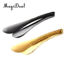 MagiDeal 2pcs Stainless Steel Kitchen Tongs, Serving Tong for Salad, Barbecue, Toast Bread, Pastry, Sandwich Gold and Black 2024 - buy cheap