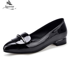 Sgesger sapatos de salto baixo feminino, novo sapato de escritório para mulheres de 32-42, bico fino e salto grosso g93 2024 - compre barato