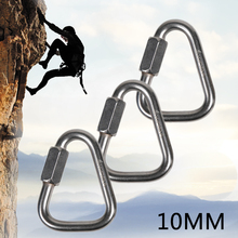 Mosquetón de acero inoxidable con forma triangular para escalada, hebilla de seguridad para montañismo, 6MM, 8MM y 10MM, 1 unidad 2024 - compra barato