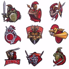 Pulaqi Spartan Warrior Painting Embroidered Patch Sticker Badge Sew-on Iron-on Decor For Jeans Clothes On Garment Accessories H 2024 - buy cheap