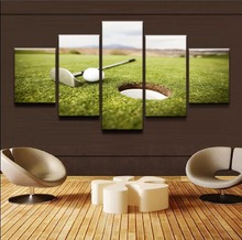 Unique Modular Pictures Home Decorative On Canvas 5 Panel Golf Course Painting Posters And Prints Decor Pictures On The Wall 2024 - buy cheap