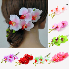 Fashion Hairpins Butterfly Orchid Hair Clip Girls Korean Artificial Flower Hair Accessories Trendy Women 1PC 8 Colors 2024 - buy cheap