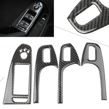 Capa protetora interior da porta de fibra de carbono, 4 unidades, apoio de braço, guarnição decoração para audi a4 b8 2008 2009 2010 2011 2012 2013 2024 - compre barato