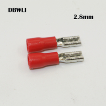 1000 pcs 2.8mm Red FEMALE INSULATED ELECTRICAL SPADE CONNECTOR TERMINALS,WIRING,CRIMP 22-16 AWG 2024 - buy cheap