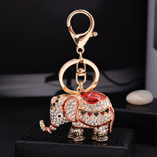 Hot Sale Metal Elephant Car Key chain Rhinestone Keychain Key Ring Holder for Women Girls Pendant Jewelry Gift CH3591 2024 - buy cheap