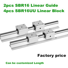 2pcs SBR16 linear guides L 1100 1200 1500 mm Linear shaft rail support + 4pcs SBR16UU Linear bearing blocks 2024 - compre barato