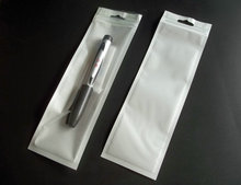 100 unids/lote de bolsas de plástico con cremallera para bolígrafo stylus, bolsa de plástico transparente de 7x23cm, con cierre y orificio para colgar 2024 - compra barato
