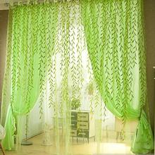 Tulle Curtains Pastoral Willow Floral Print Style For Bedroom Living Room Decor Hallway Window Screen Balcony Home Decoration 2024 - buy cheap