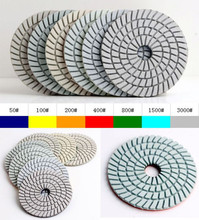 10 Uds./lote de almohadillas de pulido en húmedo de 4 pulgadas, 100 almohadillas de pulido de granito de diamante mm para piedra o hormigón pulido en húmedo 2024 - compra barato