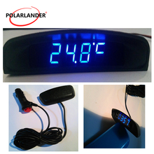 Interior Temperature Meter Voltmeter 3 In 1  Car Auto Digital LED 12V Car Electronic Clock 2024 - buy cheap