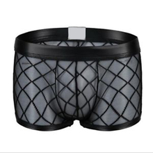 Breathable Thin Boxer Black Men Mesh Transparent See Through U-convex Underwear Lingerie Gay Wear Pants Plus Size Wholesale 2024 - buy cheap