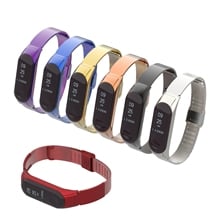 Akglíder pulseira de metal para xiaomi band 5, bracelete sem parafuso de aço inoxidável para xiaomi mi band 2 3 2024 - compre barato