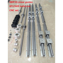 6 setSBR16 trilho de guia Linear SBR16-400/1000/1500mm + SFU1605-400/1000/1500/1500mm ballscrew + BK12 BF12 + Nut habitação para as peças do cnc 2024 - compre barato