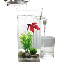 Светодиодный мини аквариумный аквариум самоочищающийся рыбный бачок чаша удобный Настольный аквариум для офиса украшение дома аксессуары для домашних животных 2024 - купить недорого