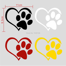 10 x Lovely Car Styling Animal Pet Dog Heart Paws Footprints Decorations Car Stickers Reflective Auto Decal Whole Body Vinyl 2024 - buy cheap