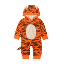 Toddler Girl Boy Romper Baby Tiger Jumpsuit Infant Hooded Clothes Zipper Romper Newborn Clothing Kid Outfit 0-18M 2024 - buy cheap