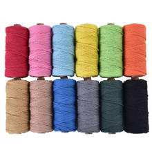 100m 3mm Rope 100% Natural Cotton String Twisted Cord Color Craft Macrame Artisan 2024 - buy cheap