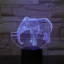 Elephant Shape 3D Illusion Lamp 7 Color Change Touch Switch LED Night Light Acrylic Desk lamp Atmosphere Lamp Novelty 2479 2024 - buy cheap