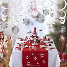 Juego de 30 unidades de colgante de copos de nieve para Navidad, decoraciones de pared de remolino, adornos sueltos, adornos navideños para el hogar XL016 2024 - compra barato