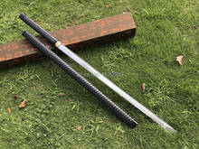 Nice Leather Saya Japan Samurai Fighting Straight Knife Full Tang 1095Carbon Steel Blade Ninja Cosplay Real Sharp Sword Katana 2024 - buy cheap