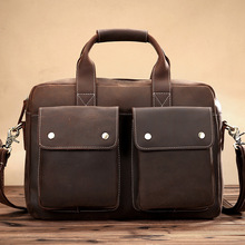 Retro Vintage Genuine Leather Men Briefcase Real Leather Business Briefcase men Business Bag  male crossbody bag Tote Handbag 2024 - buy cheap