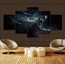 Imágenes en lienzo para decoración de pared del hogar, póster Modular de arte, juego de 5 piezas, Dark Souls III Boreal Outrider Knight, pinturas para sala de estar 2024 - compra barato