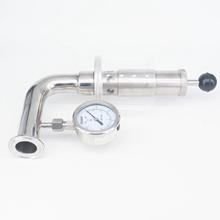 1.5" Tri Clamp 0.2-2.2 Bar 304 Stainless Steel Adjustable Pressure Relief Safety Valve Sanitary With Pressure gauge 2024 - buy cheap