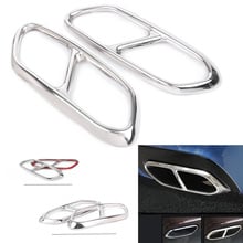 Car Styling Tail Rear Exhaust End Pipe Cover Trims Decoration For Volvo XC60 2018 2019 Stainless Steel 2024 - buy cheap