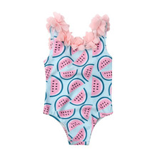 Girls Swimwear Summer Watermelon Print Swimsuit 3D Flower Bikini Bathing Swimming Suit Backless Swimwear Baby Girls Beachwear 2024 - buy cheap