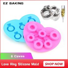 fondant cake decorating Valentine's Day 6 hole Ring Chocolate silicone mould french pastry design silicone mold free shipping 2024 - buy cheap