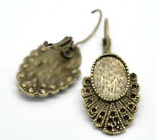 DoreenBeads 5 Pairs Antique Bronze Oval Cabochon Setting Earring Clips 3.8x1.8cm(Fit 14x10mm) (B19819) yiwu 2024 - buy cheap