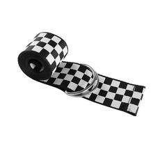 Women Checkerboard Belts Cummerbunds Canvas Waist Belts Casual Wild Fashion Checkered Waistband 135cm Black White Plaid Belt 2024 - buy cheap