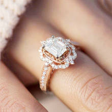 Популярные кольца с кристаллами из циркона для женщин, модные ювелирные изделия, свадебное кольцо для невесты, украшения, подарок на день Святого Валентина 2024 - купить недорого