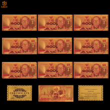 10Pcs/Lot Thailand Gold Banknote 100 Baht Banknotes in 24k Gold Plated Money Paper Collection For Gifts 2024 - buy cheap