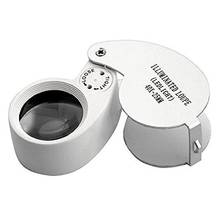 40x 25mm Jewelers Eyes Optical Glass Loupe Magnifier Magnifying LED Light Mini Lupa Plastic Handheld Lens Loep Opvouwbaar 2024 - buy cheap