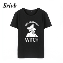 Женская футболка в стиле ведьмы Srivb, футболка в стиле хип-хоп с буквенным принтом, большие размеры 2024 - купить недорого