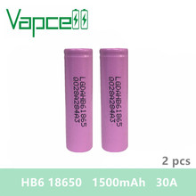 Frete grátis 2 peças de baterias de lítio vapcell 18650 mah 30a baterias de íons de lítio recarregáveis hb6 marca celular 2024 - compre barato