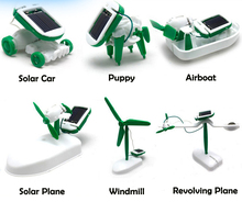6 в 1 робот, работающий от солнечной энергии комплект DIY собрать гаджет самолет лодка автомобиль модель поезда науки подарок игрушки для мальчиков ясельного возраста 2024 - купить недорого