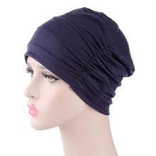Women Muslim Hijab Turban Cotton Stretch Chemo Cap Beanie Bonnet Pleated Head Scarf Wrap Islamic Cancer Hat Hair Loss Cover Arab 2024 - buy cheap