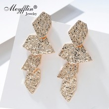 Meyfflin Metal Geometric Drop Earrings for Women 2022 Vintage Gold Silver Color Dangle Earring Female Fashion Jewelry Brincos 2024 - buy cheap