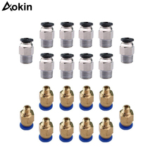 Aokin-conector neumático recto 30 unids/lote PC4-M10, empuje para conectar + PC4-M6, Ajuste rápido para impresora 3D, extrusora Bowden 2024 - compra barato