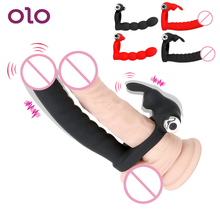 OLO Strapon Dildo Vibrator Anal Bead Plug Prostate Massager Double Penetration Cock Vibrator Ring Sex Toys for Men Couple 2024 - buy cheap