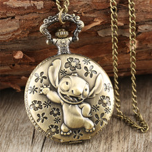 Brozne Cute  Pocket Watch for Children Pendant Necklace Chain Quartz Pocket Clock Gifts for Boys Girls 2024 - buy cheap