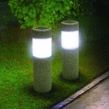 Solar Power Stone Pillar White LED Lights Garden Lawn Courtyard Decoration Lamp 2024 - buy cheap