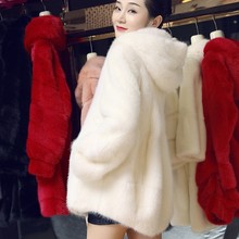 Winter Fashion Hooded Faux Fur Jacket Thick 2018 Warm Parka Imitation Raccoon Dog Fur Coat Casual Large Size Overcoat Female 227 2024 - buy cheap