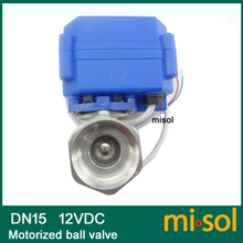 Misol 10x G1/2" DN15 motorized ball valve 9-24VDC CR04, Stainless steel, electrical valve 2024 - buy cheap