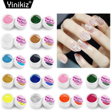 Yinikiz12 цветной Блестящий цветной УФ-Гель-лак для ногтей впитывающий самодельный полуперманентный лак для ногтей 2024 - купить недорого