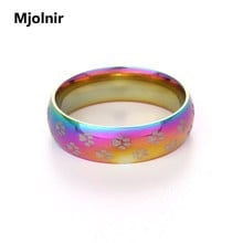 10pcs Paw Rainbow Ring With Printing Wedding For Women And Men Stainless Steel  Pride Love Dog Jewelry 2024 - buy cheap